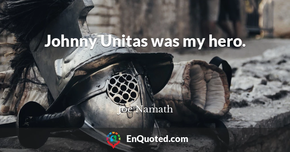 Johnny Unitas was my hero.