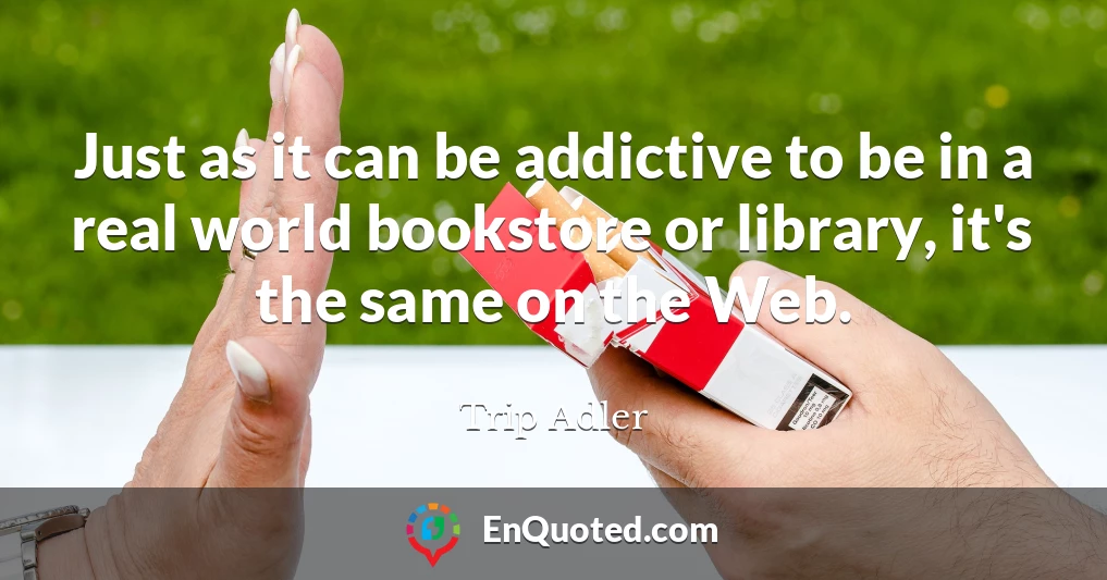 Just as it can be addictive to be in a real world bookstore or library, it's the same on the Web.