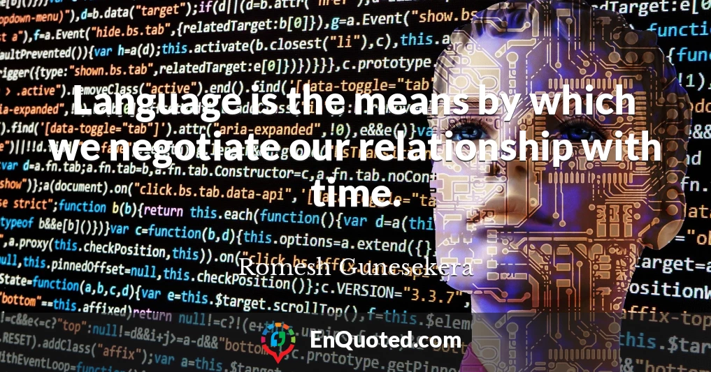 Language is the means by which we negotiate our relationship with time.