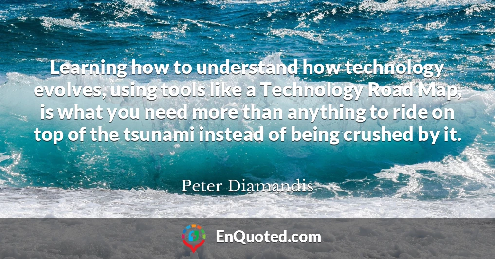 Learning how to understand how technology evolves, using tools like a Technology Road Map, is what you need more than anything to ride on top of the tsunami instead of being crushed by it.