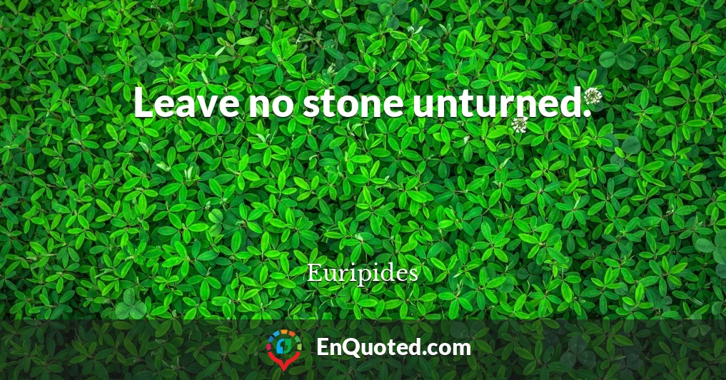 Leave no stone unturned.