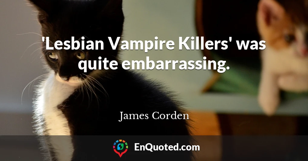 'Lesbian Vampire Killers' was quite embarrassing.