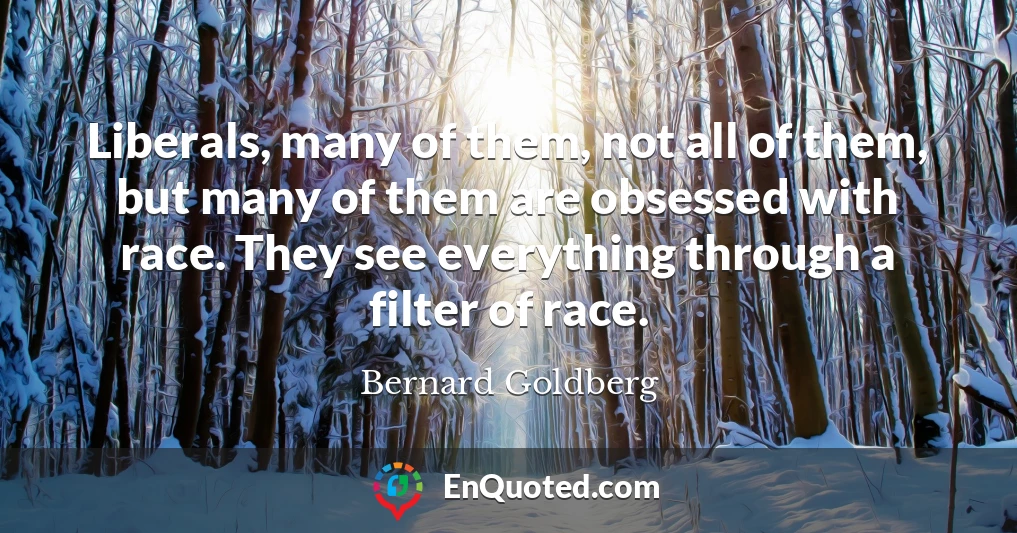 Liberals, many of them, not all of them, but many of them are obsessed with race. They see everything through a filter of race.