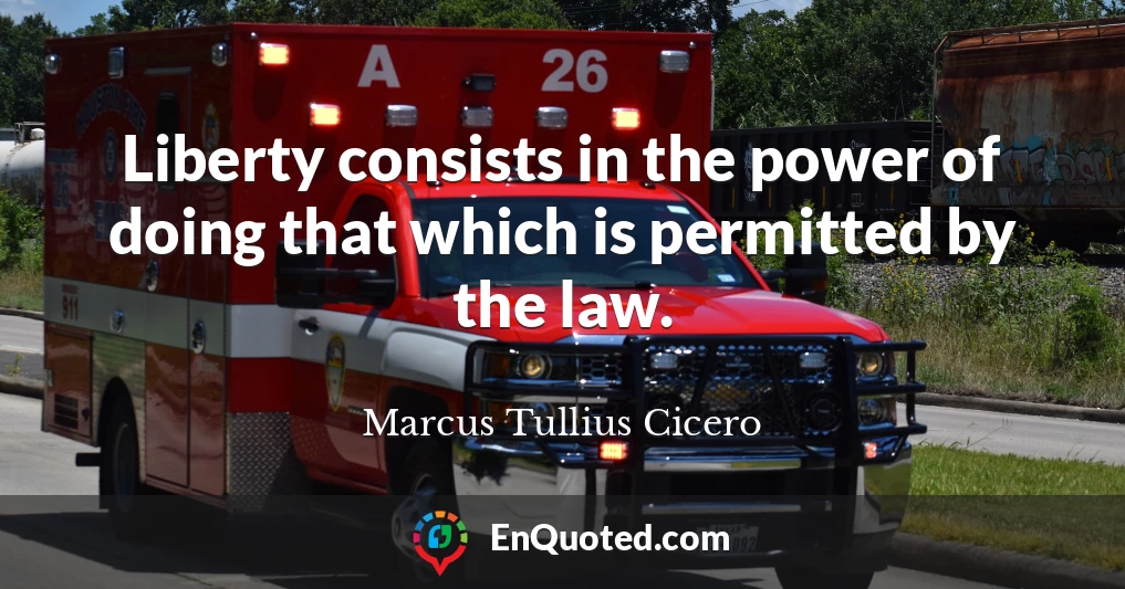Liberty consists in the power of doing that which is permitted by the law.