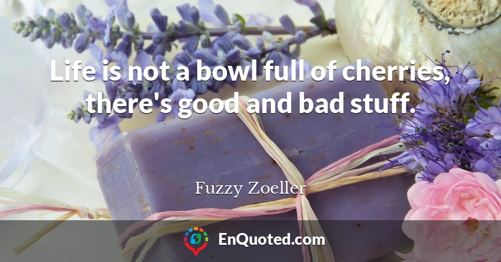 Life is not a bowl full of cherries, there's good and bad stuff.