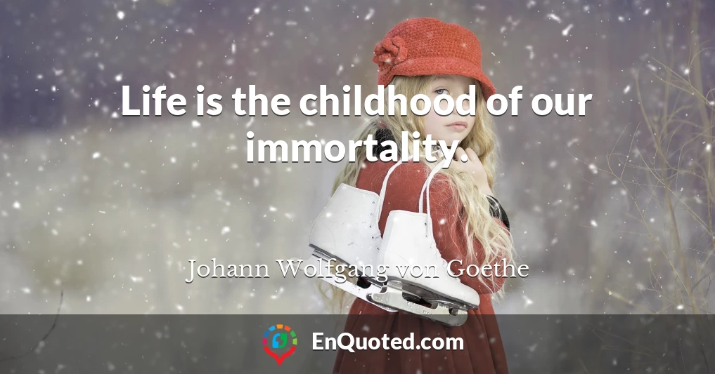 Life is the childhood of our immortality.