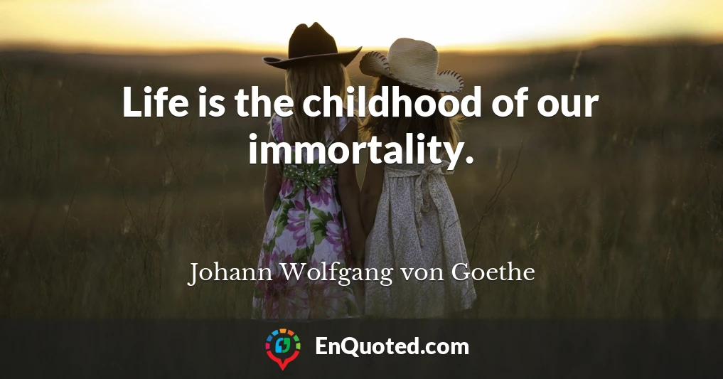 Life is the childhood of our immortality.