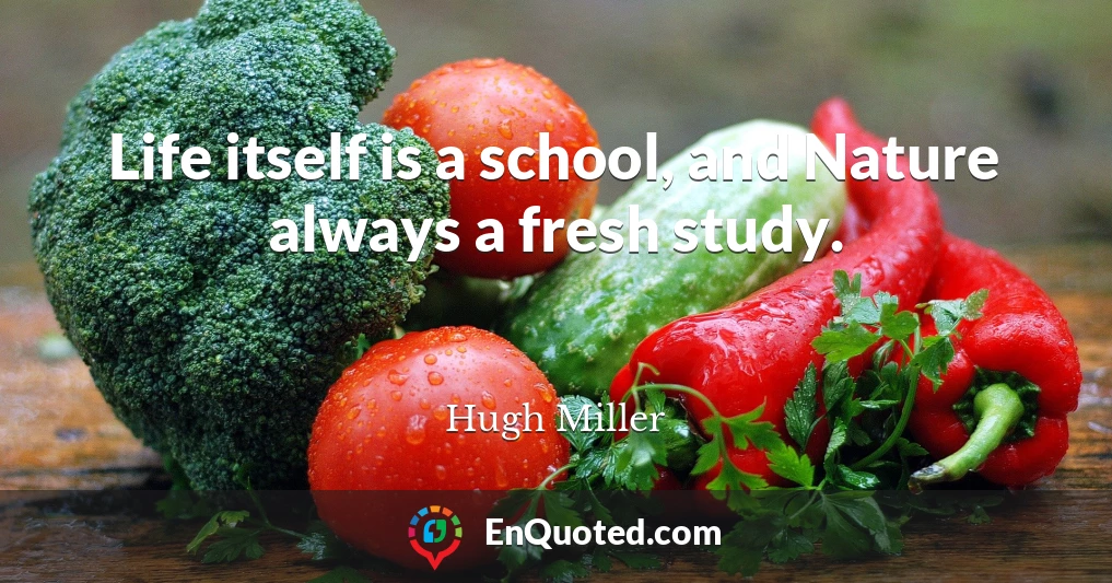 Life itself is a school, and Nature always a fresh study.