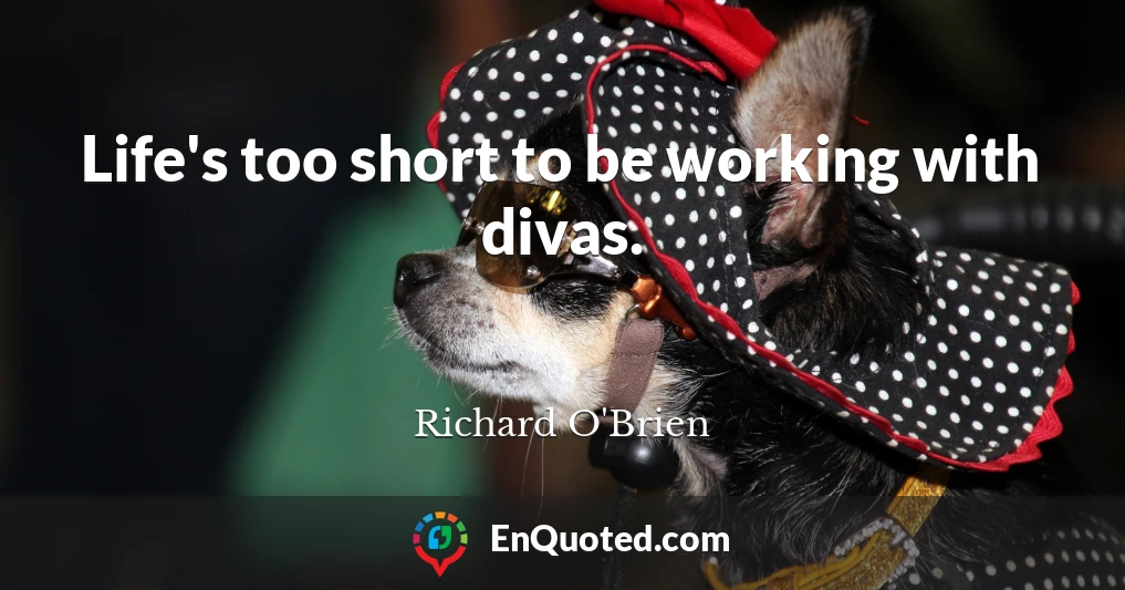 Life's too short to be working with divas.