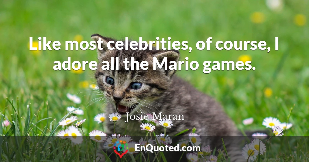 Like most celebrities, of course, I adore all the Mario games.