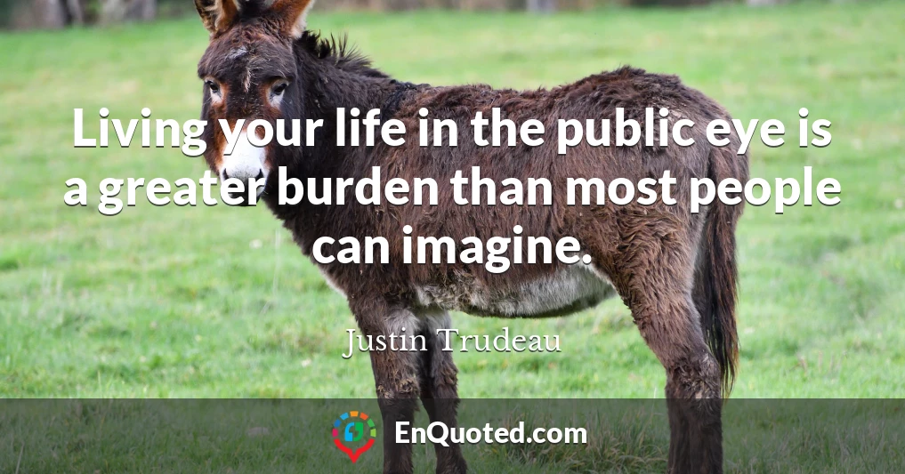 Living your life in the public eye is a greater burden than most people can imagine.