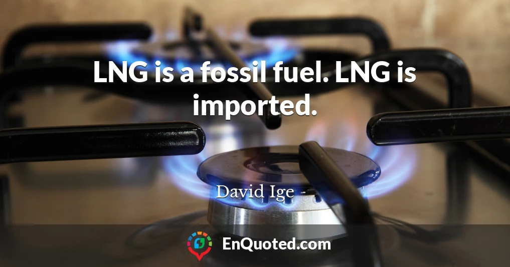 LNG is a fossil fuel. LNG is imported.