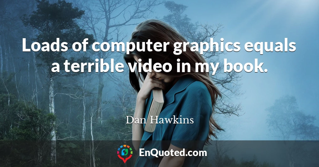 Loads of computer graphics equals a terrible video in my book.