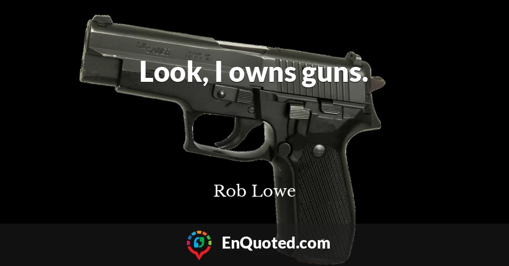 Look, I owns guns.
