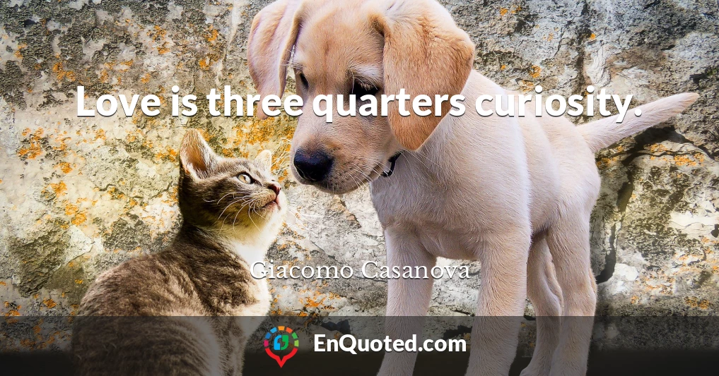 Love is three quarters curiosity.