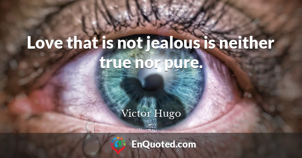 Love that is not jealous is neither true nor pure.