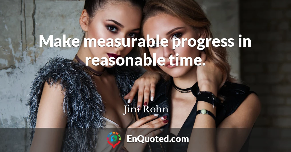 Make measurable progress in reasonable time.
