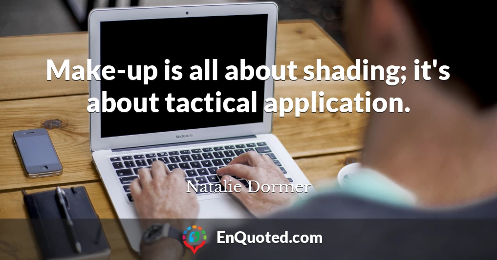 Make-up is all about shading; it's about tactical application.