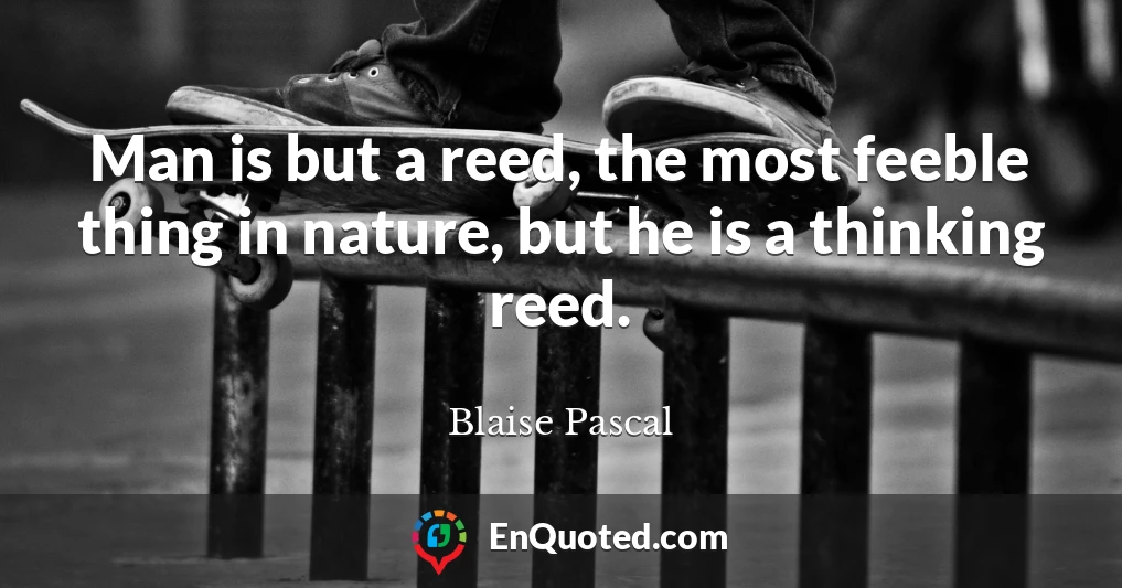 Man is but a reed, the most feeble thing in nature, but he is a thinking reed.