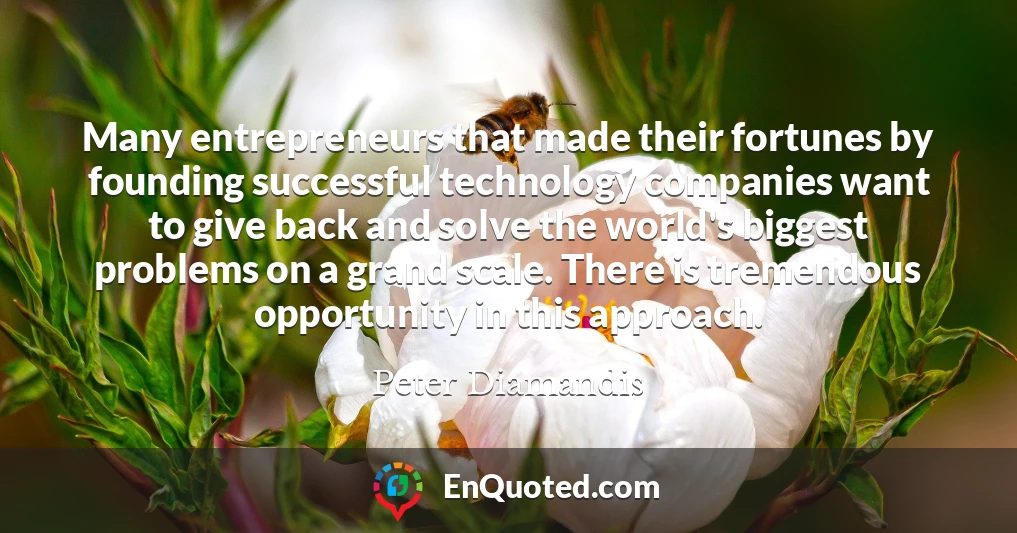 Many entrepreneurs that made their fortunes by founding successful technology companies want to give back and solve the world's biggest problems on a grand scale. There is tremendous opportunity in this approach.