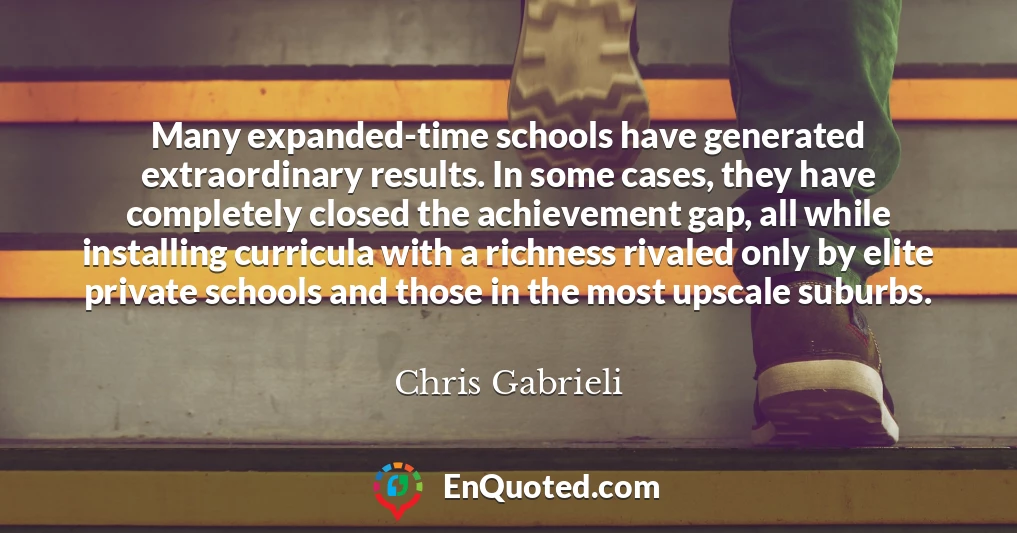 Many expanded-time schools have generated extraordinary results. In some cases, they have completely closed the achievement gap, all while installing curricula with a richness rivaled only by elite private schools and those in the most upscale suburbs.
