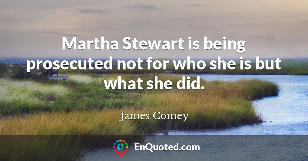 Martha Stewart is being prosecuted not for who she is but what she did.