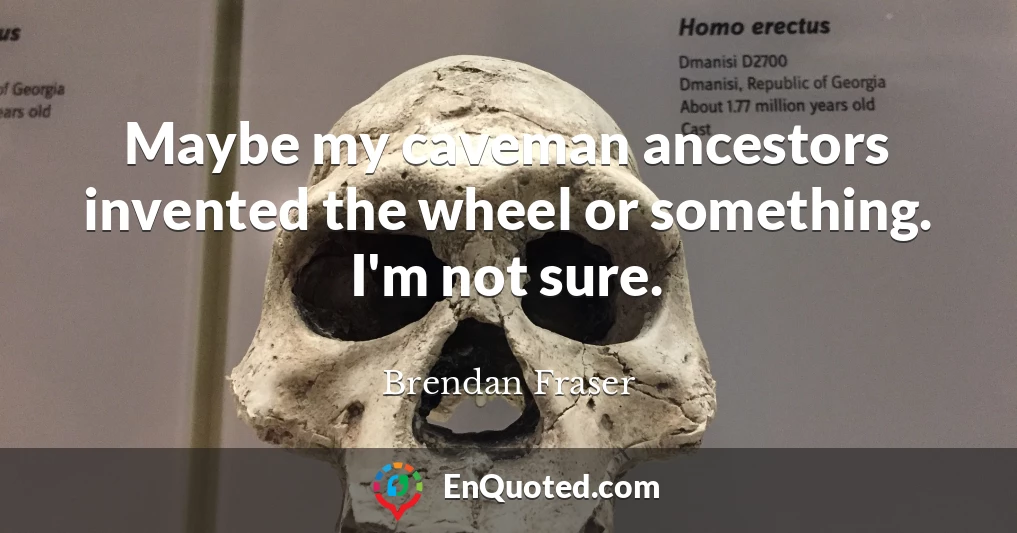 Maybe my caveman ancestors invented the wheel or something. I'm not sure.