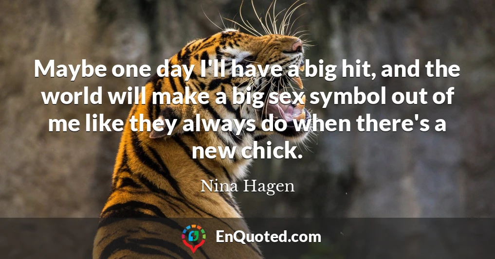 Maybe one day I'll have a big hit, and the world will make a big sex symbol out of me like they always do when there's a new chick.