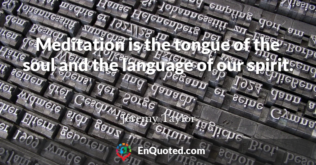 Meditation is the tongue of the soul and the language of our spirit.