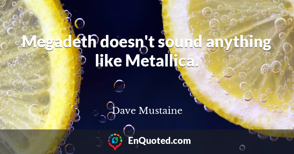 Megadeth doesn't sound anything like Metallica.