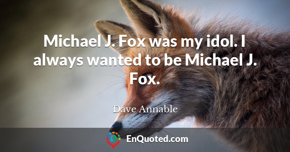 Michael J. Fox was my idol. I always wanted to be Michael J. Fox.