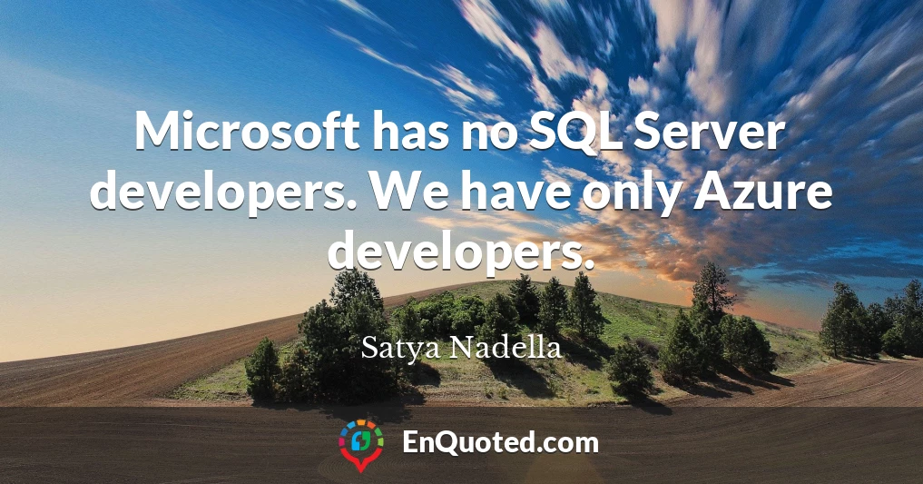 Microsoft has no SQL Server developers. We have only Azure developers.