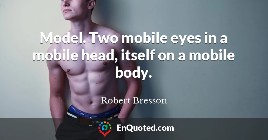 Model. Two mobile eyes in a mobile head, itself on a mobile body.