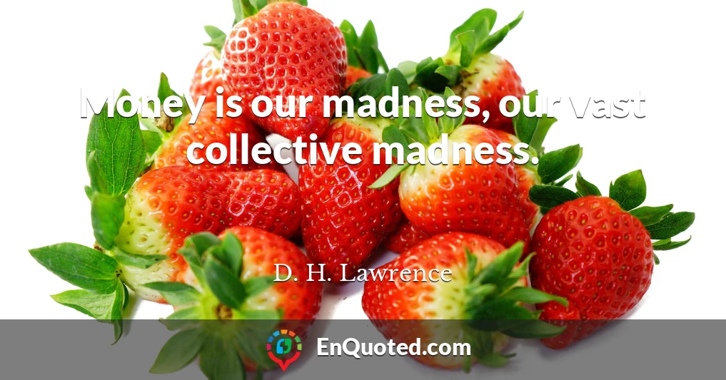 Money is our madness, our vast collective madness.