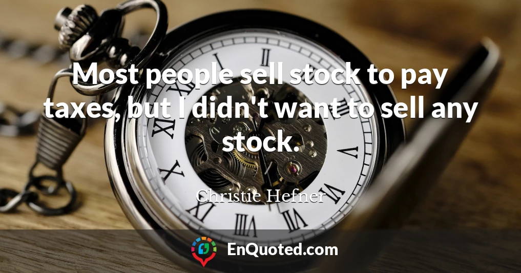 Most people sell stock to pay taxes, but I didn't want to sell any stock.