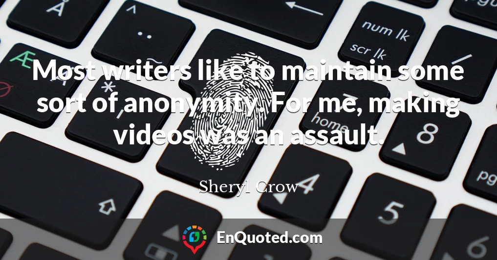 Most writers like to maintain some sort of anonymity. For me, making videos was an assault.