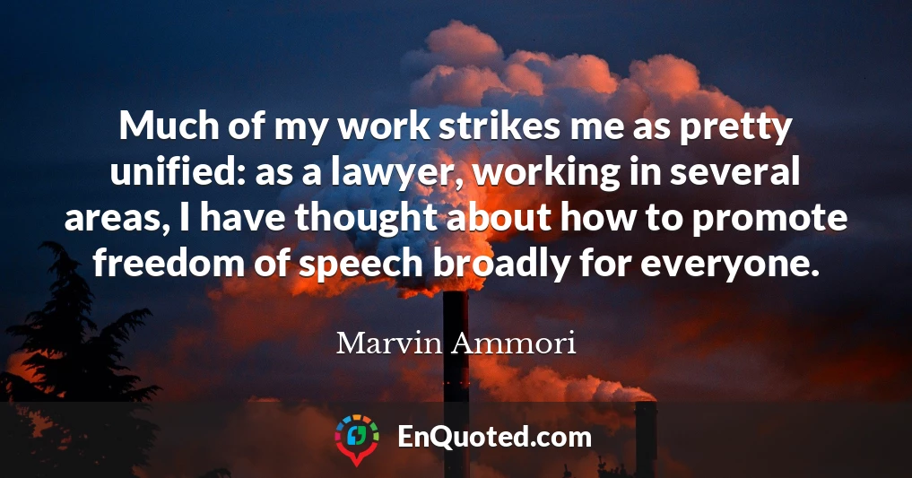 Much of my work strikes me as pretty unified: as a lawyer, working in several areas, I have thought about how to promote freedom of speech broadly for everyone.