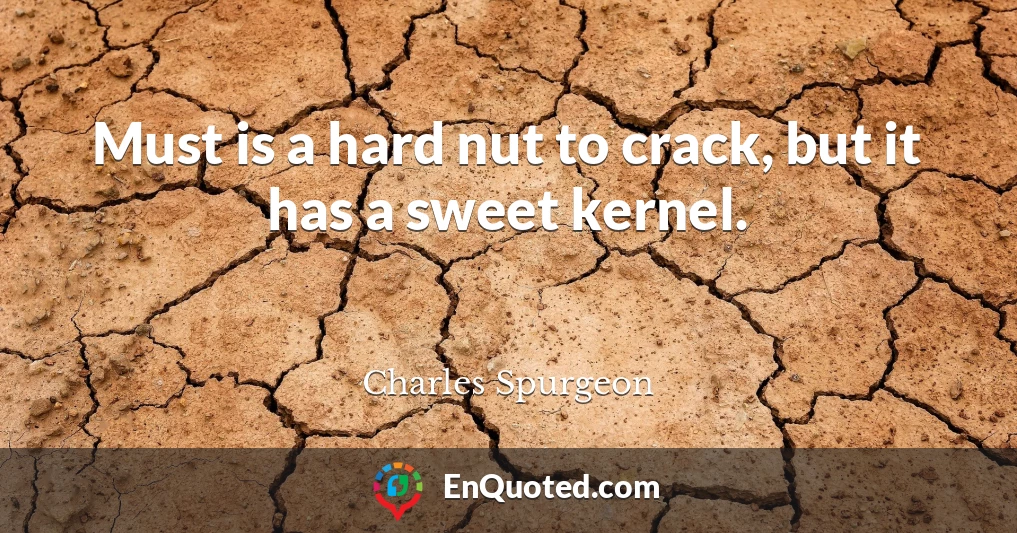 Must is a hard nut to crack, but it has a sweet kernel.