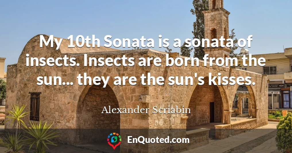 My 10th Sonata is a sonata of insects. Insects are born from the sun... they are the sun's kisses.