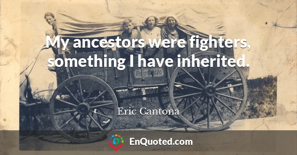 My ancestors were fighters, something I have inherited.