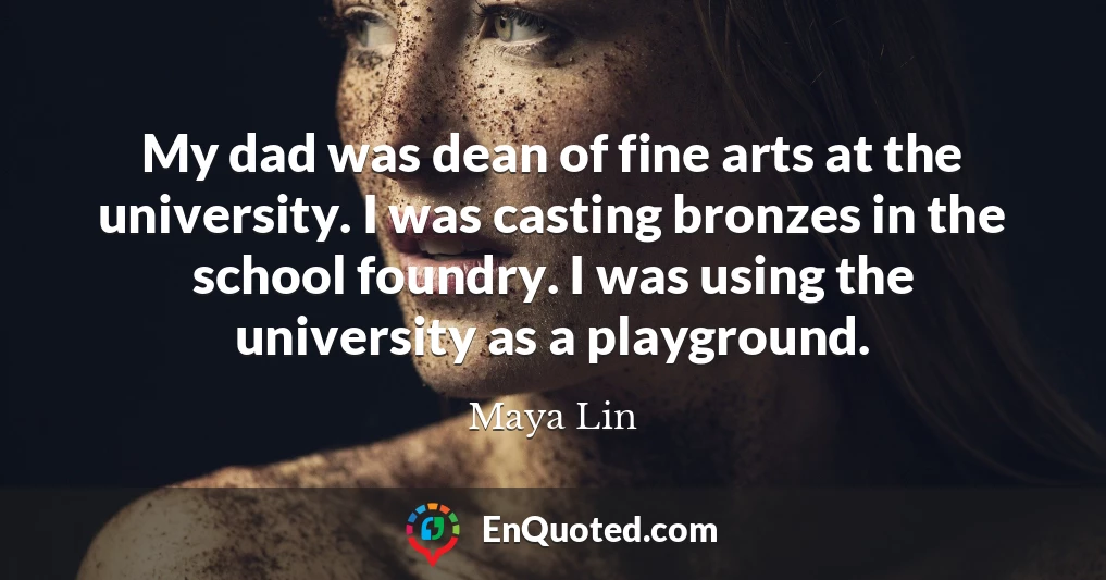 My dad was dean of fine arts at the university. I was casting bronzes in the school foundry. I was using the university as a playground.