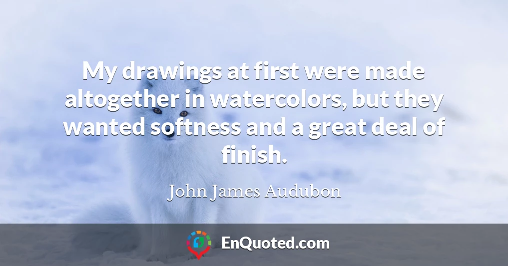 My drawings at first were made altogether in watercolors, but they wanted softness and a great deal of finish.