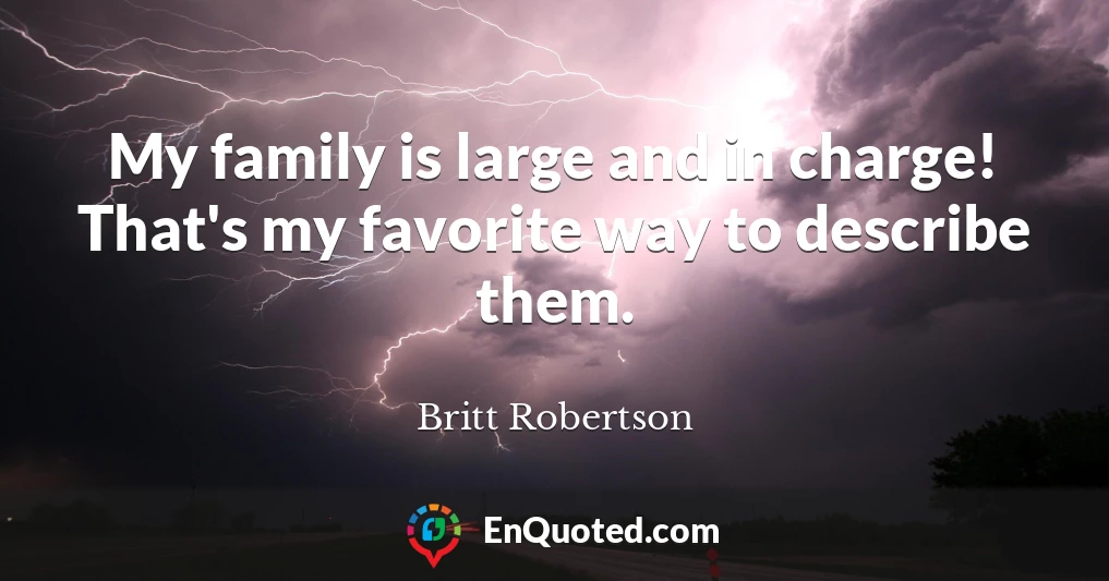 My family is large and in charge! That's my favorite way to describe them.