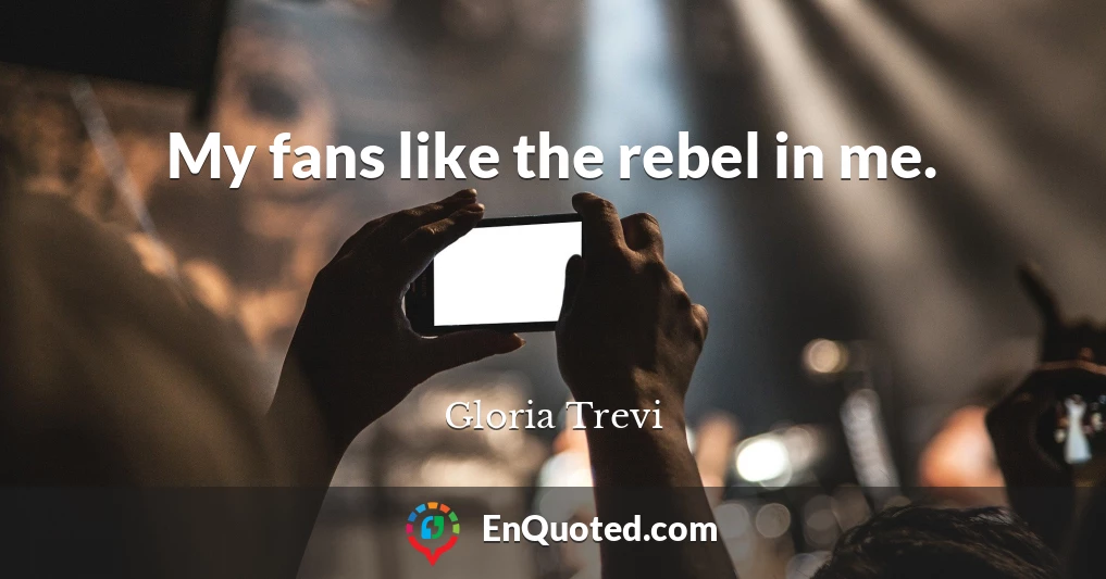 My fans like the rebel in me.