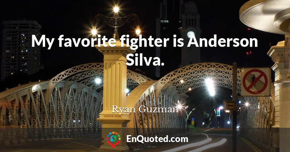 My favorite fighter is Anderson Silva.