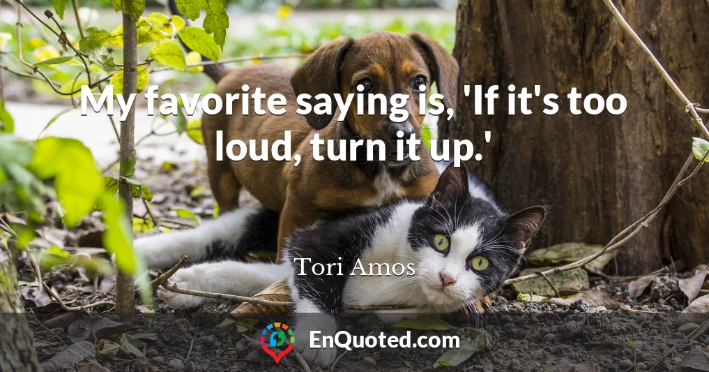 My favorite saying is, 'If it's too loud, turn it up.'