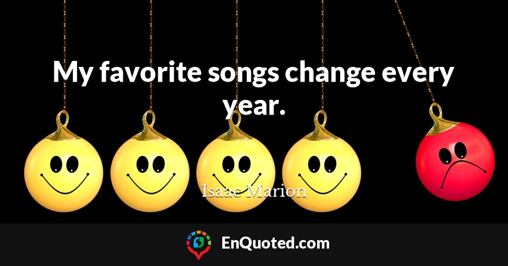 My favorite songs change every year.