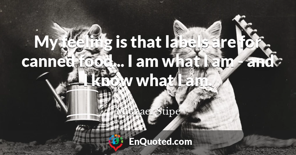 My feeling is that labels are for canned food... I am what I am - and I know what I am.