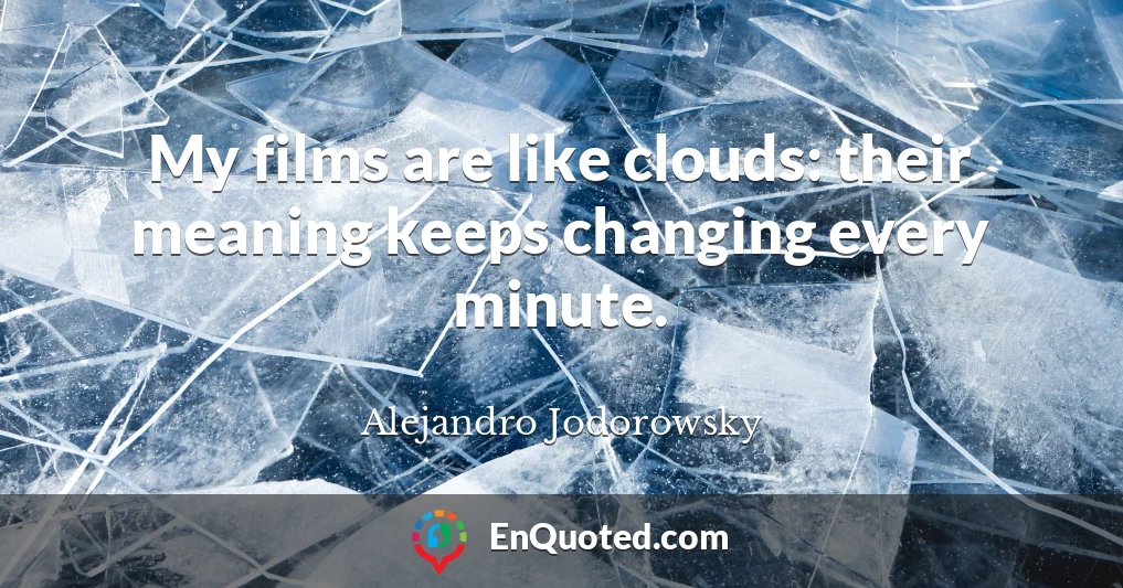 My films are like clouds: their meaning keeps changing every minute.