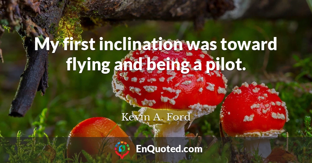 My first inclination was toward flying and being a pilot.